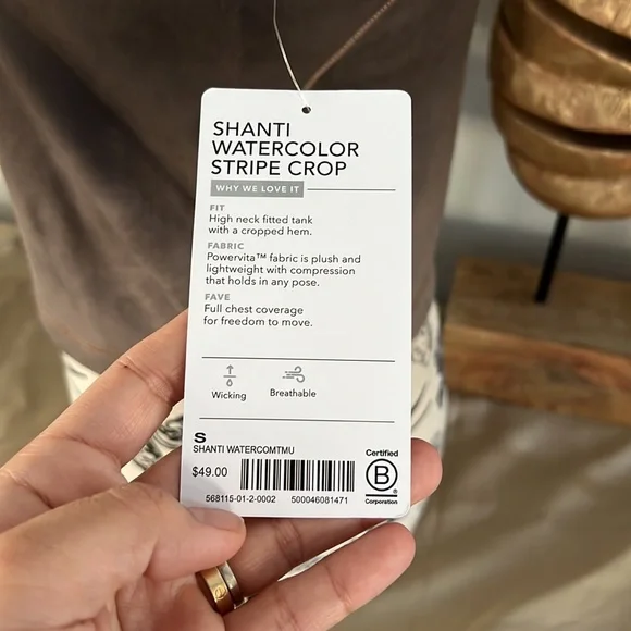 Brand new athleta shanti water color stripe crop - Picture 6 of 6